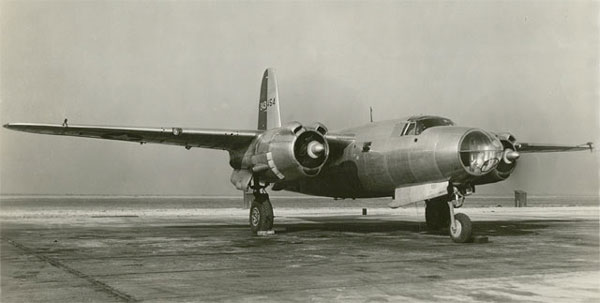 Мартин B-26C «Мародер» с турбореактивным двигателем «Атар» 101 в фюзеляже