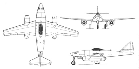 Проекции Мессершмит Me-262