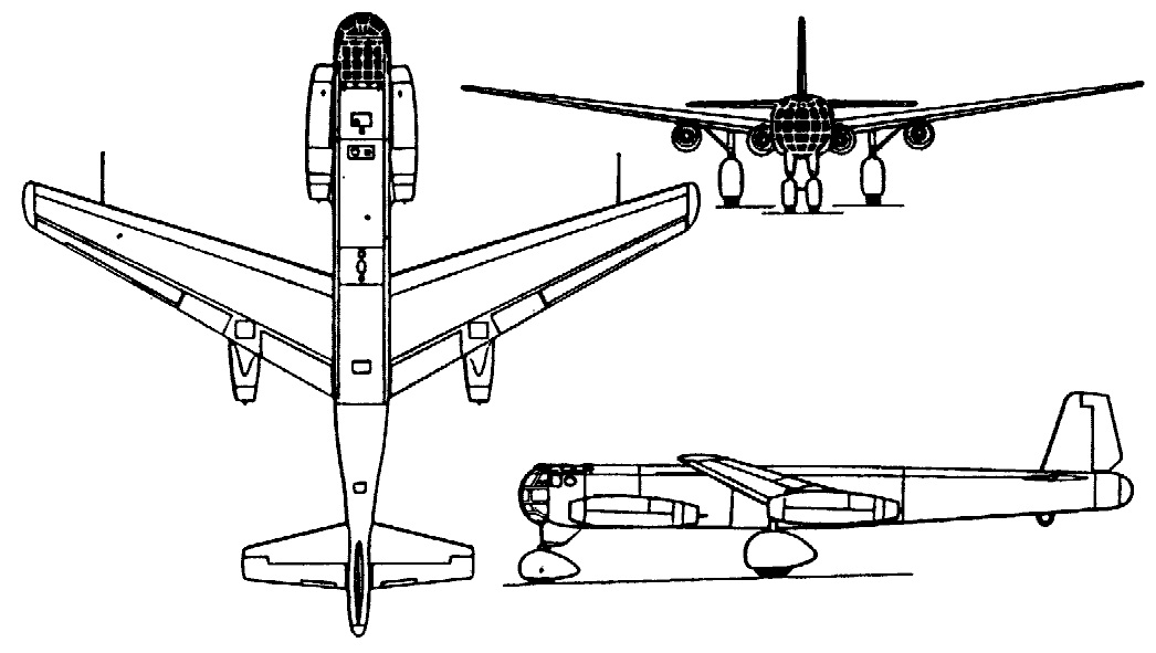 Проекции Ju-287V-1