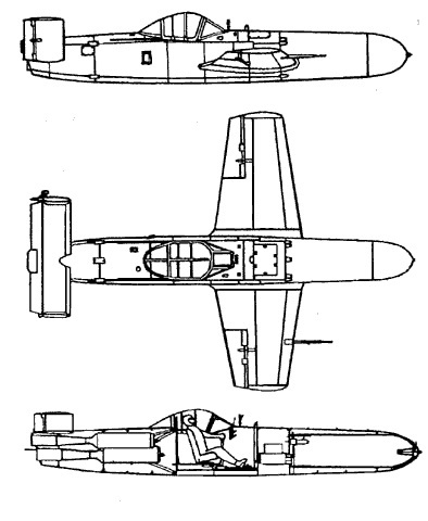 Проекции самолета-снаряда ОКА 11