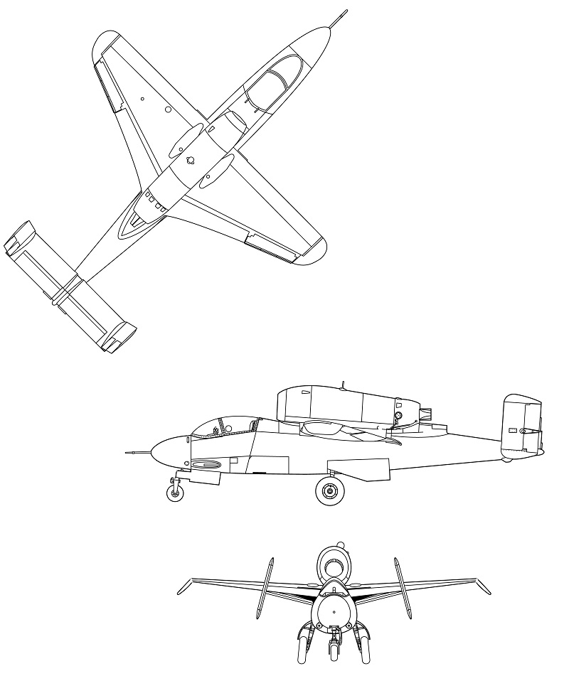 Проекции Хейнкель He-162A-1